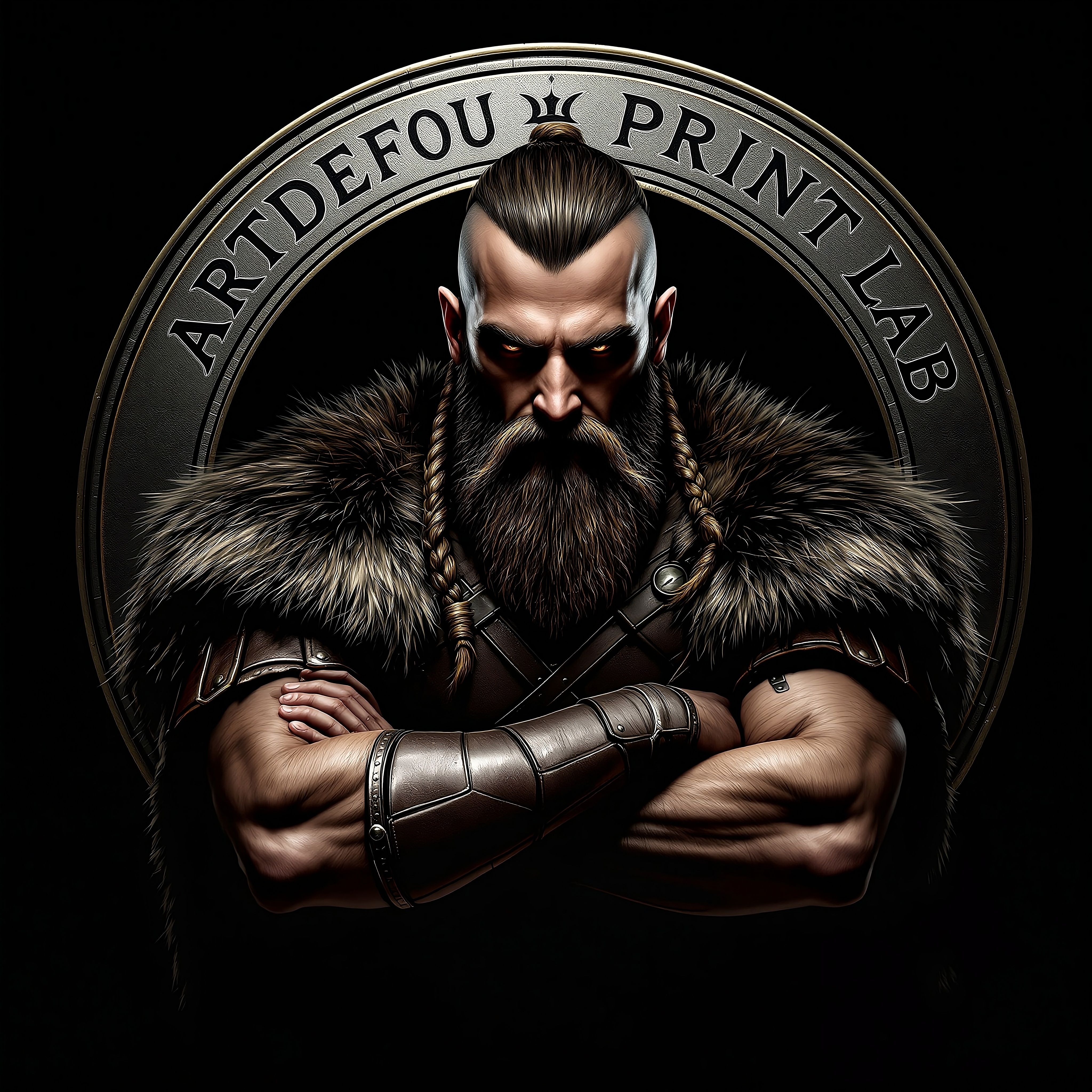 Sweat à capuche imprimé viking