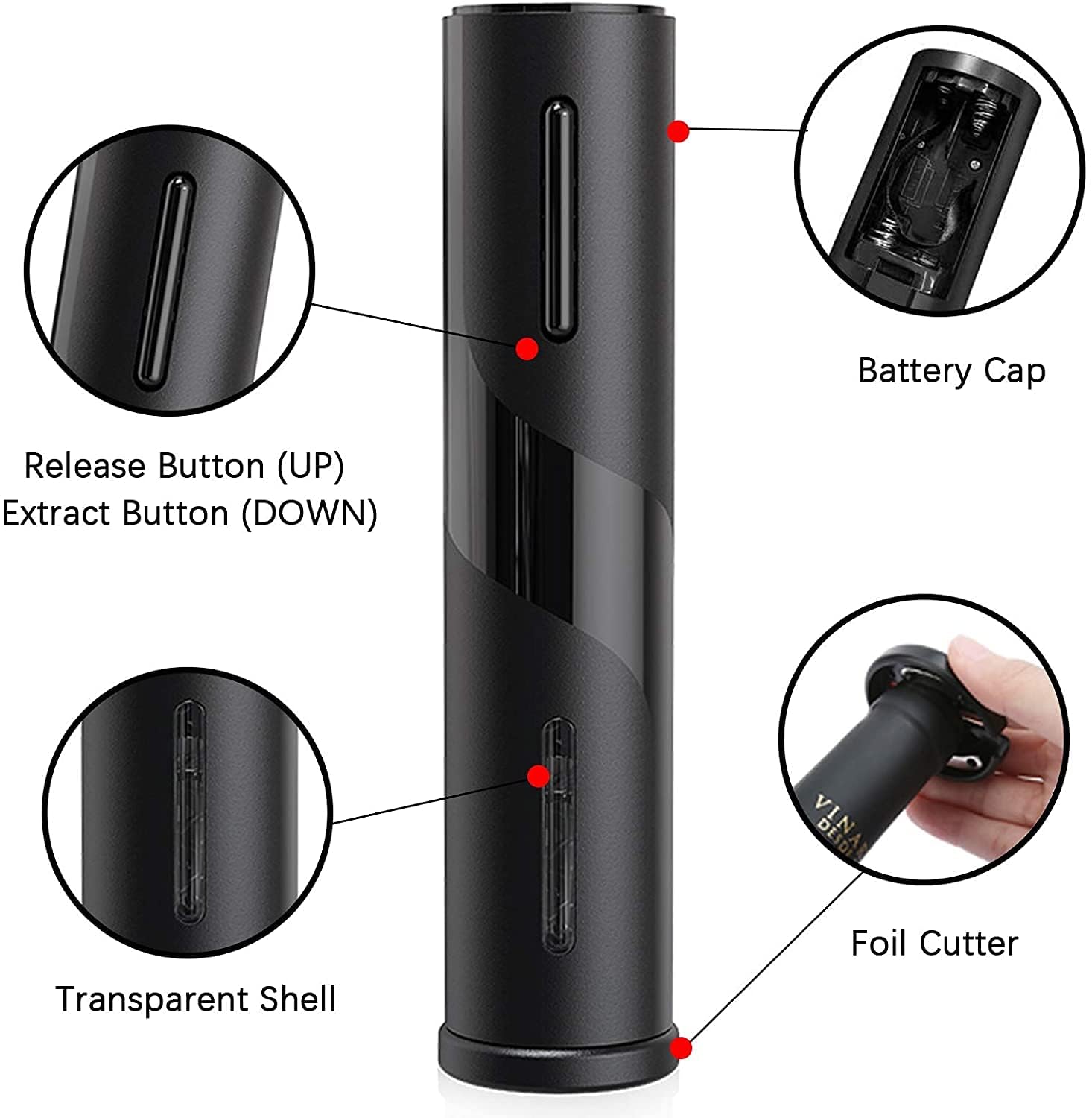 Electric Automatic Wine Bottle Corkscrew Opener 