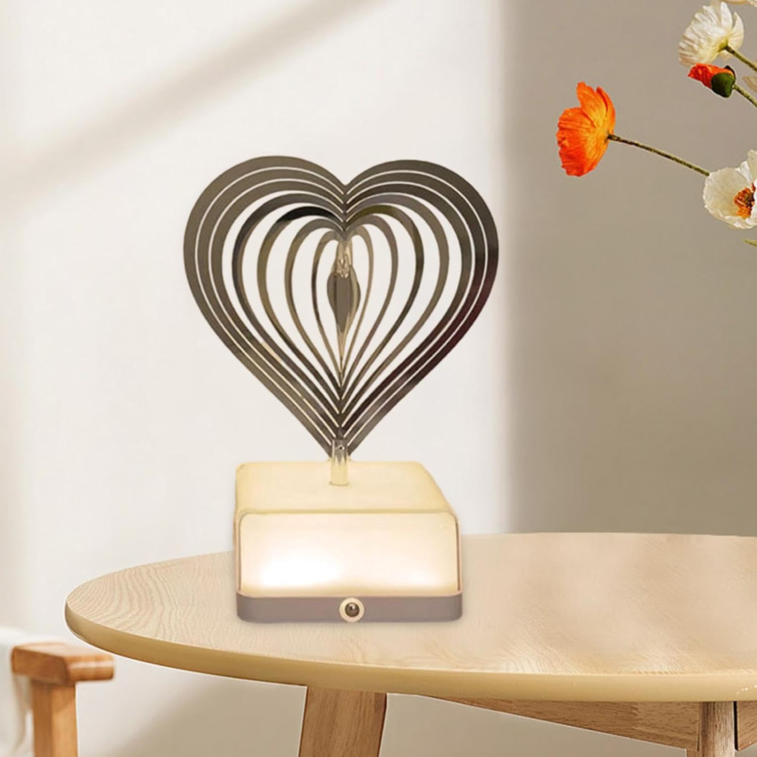 Heart Shape 3D Spinner Table Lamp 