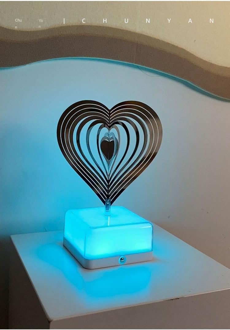 Heart Shape 3D Spinner Table Lamp 