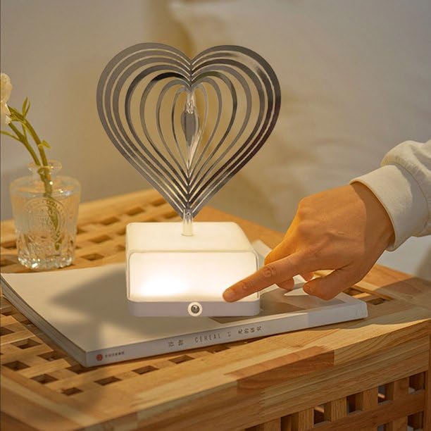 Heart Shape 3D Spinner Table Lamp 