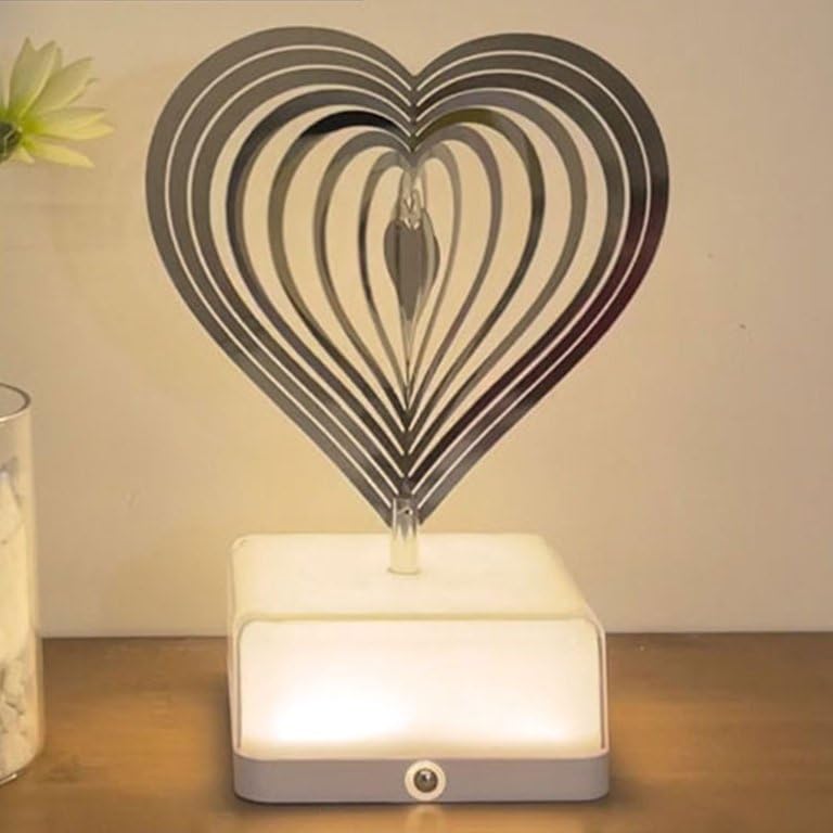 Heart Shape 3D Spinner Table Lamp 