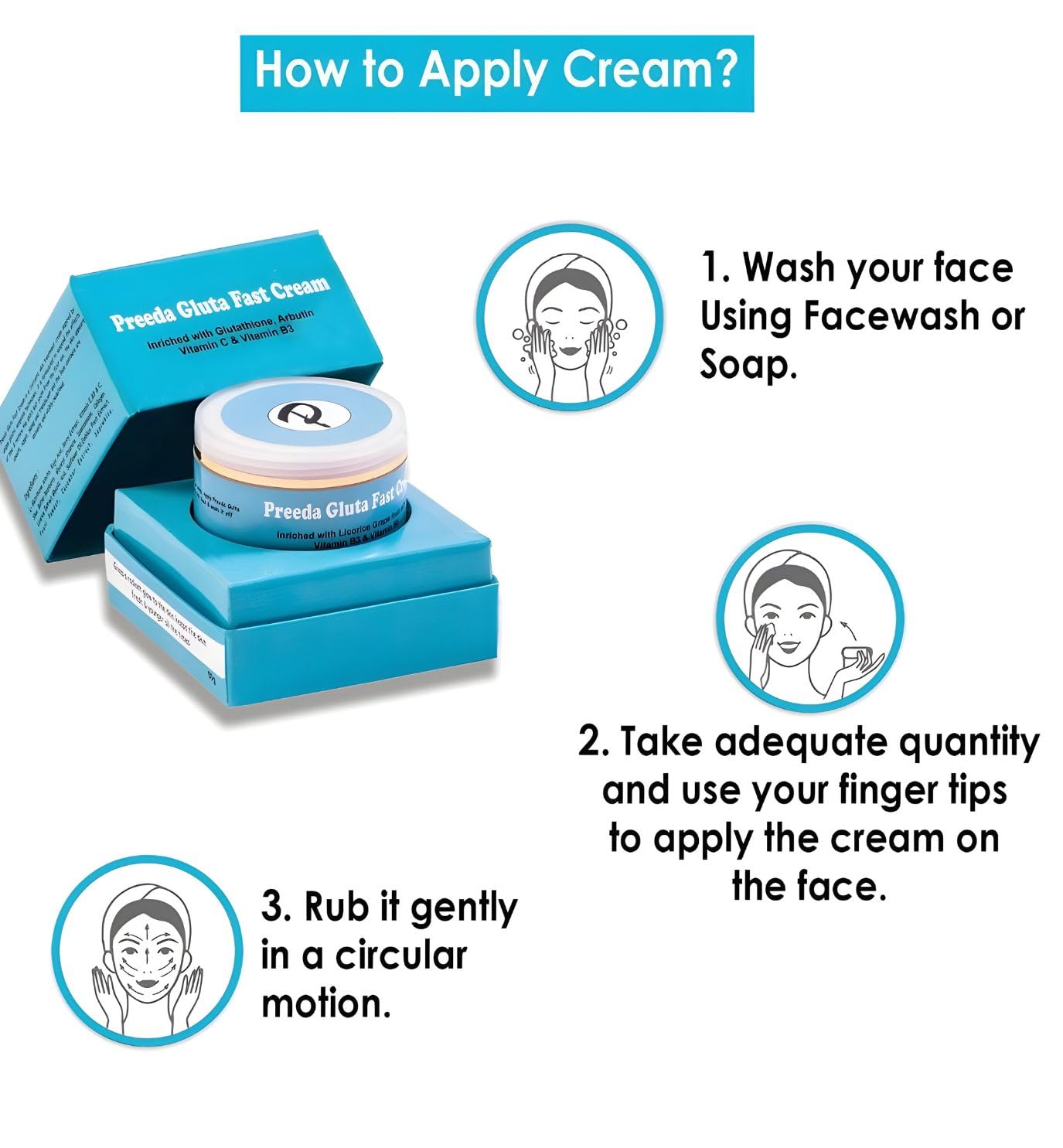 Preeda Gluta Fast Skin Whitening Cream 50g 