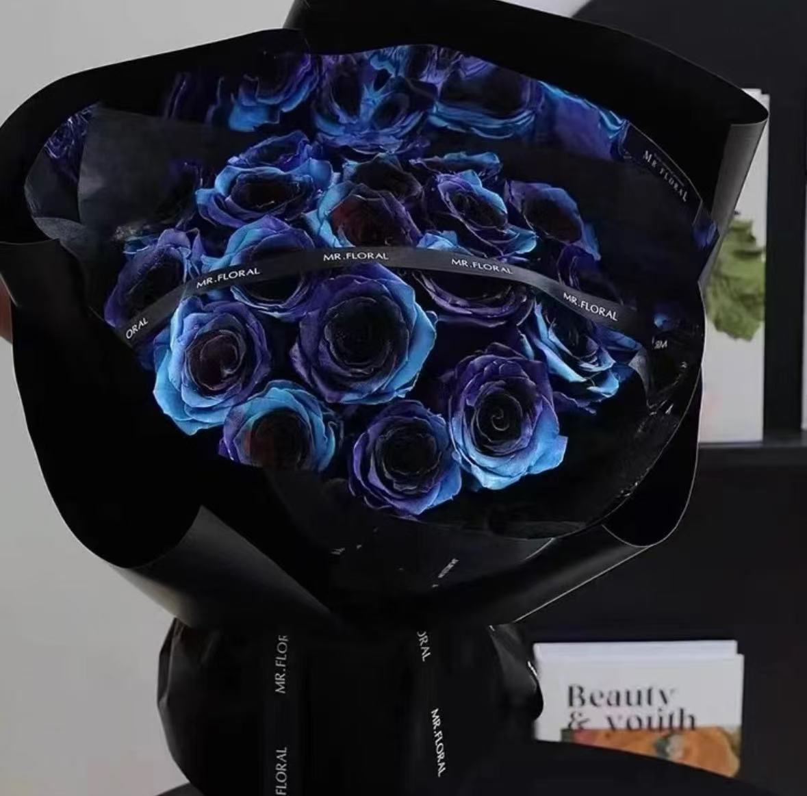 Blue and Purple Rose Bouquet