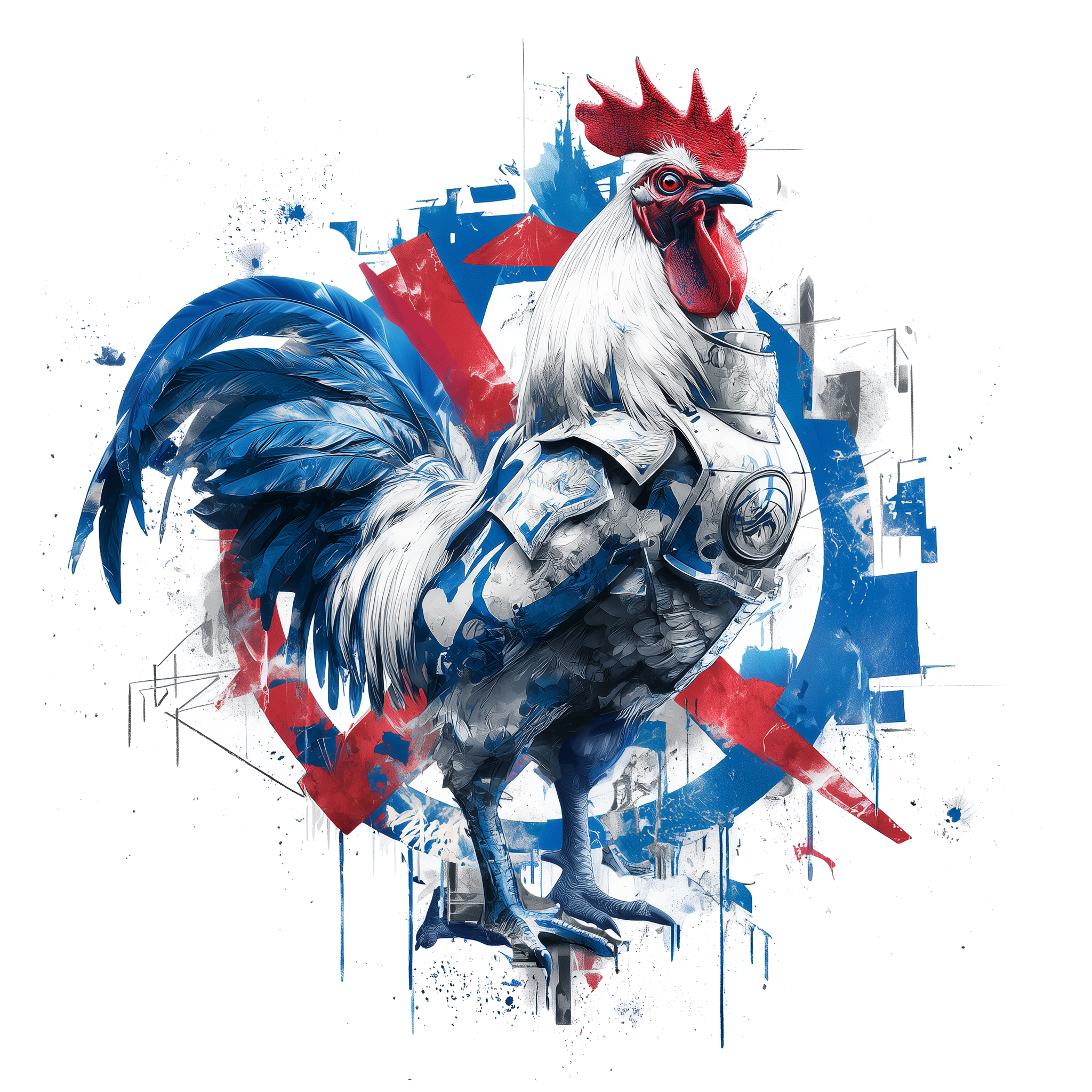 "Coq Français Street Art - Camiseta Fit