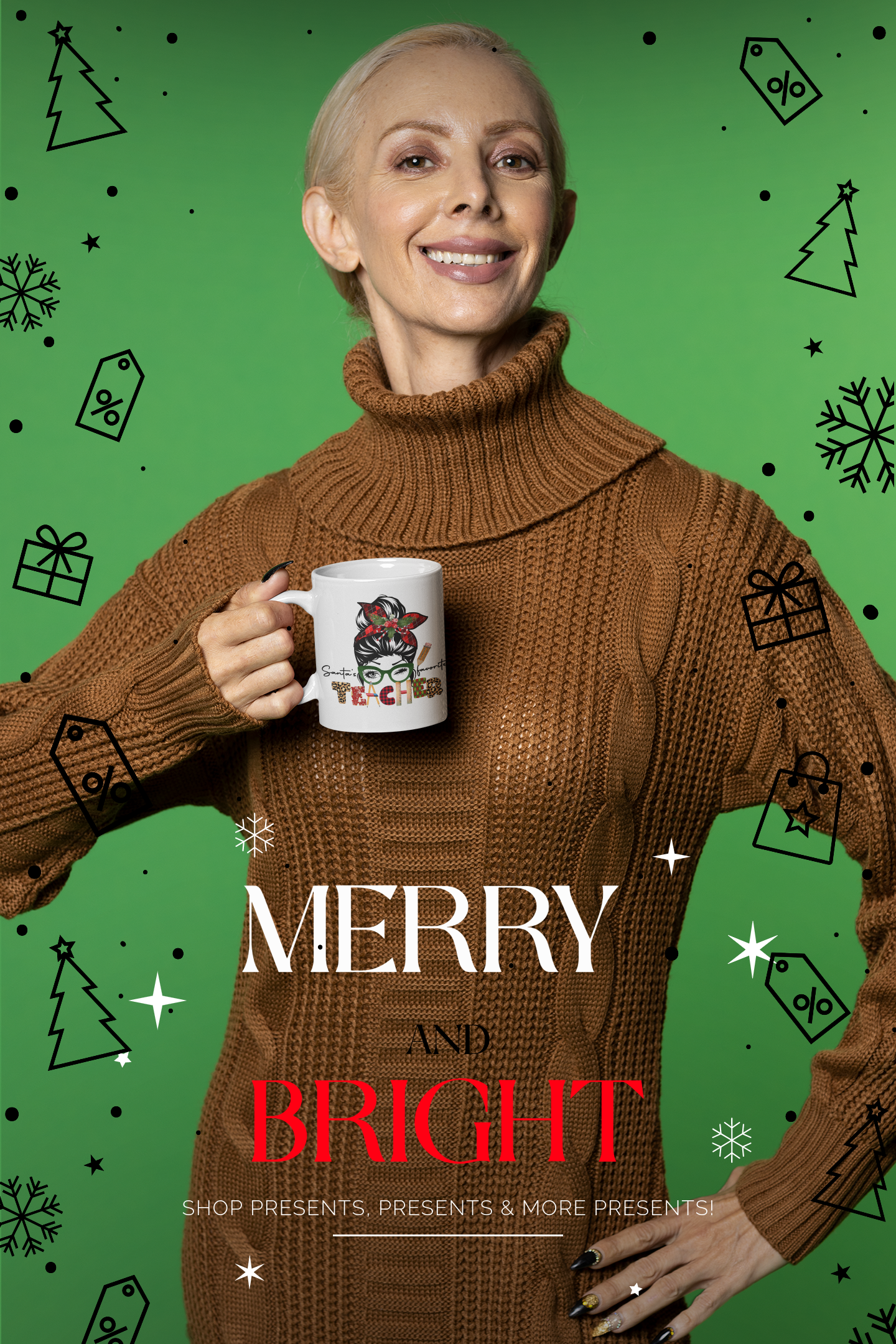 Favorite Teacher Coffee Mug: Festive Christmas Gift