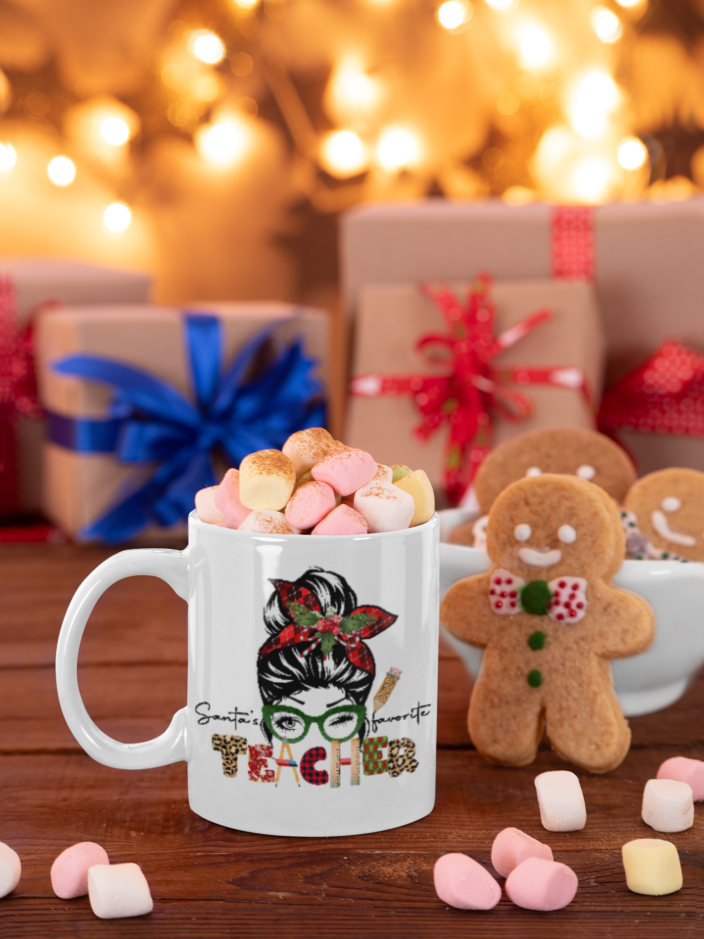 Favorite Teacher Coffee Mug: Festive Christmas Gift