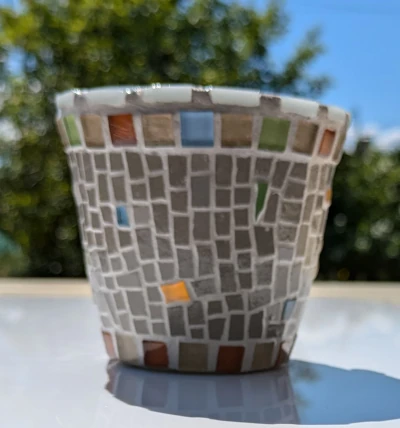 Pot de fleurs en mosaïque "Zéfoline"