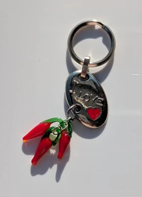 Porte-clés / Bijou de sac "I love Piment"