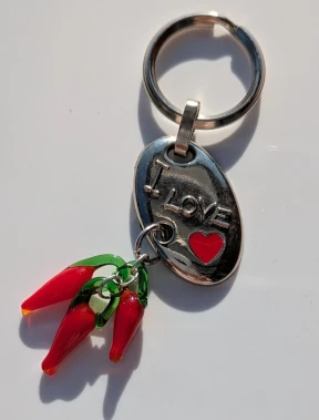 Porte-clés / Bijou de sac "I love Piment"
