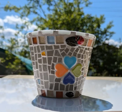 Pot de fleurs en mosaïque "Zéfoline"