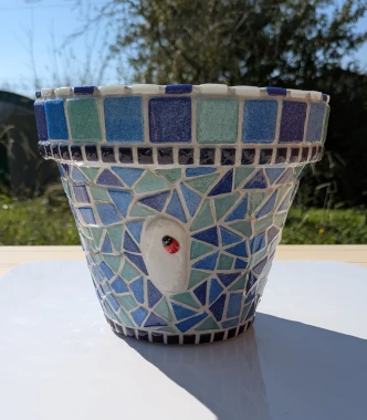 Pot de fleurs en mosaïque "Azur"