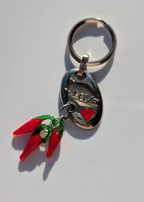 Porte-clés / Bijou de sac "I love Piment"