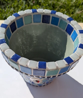 Pot de fleurs en mosaïque "Azur"