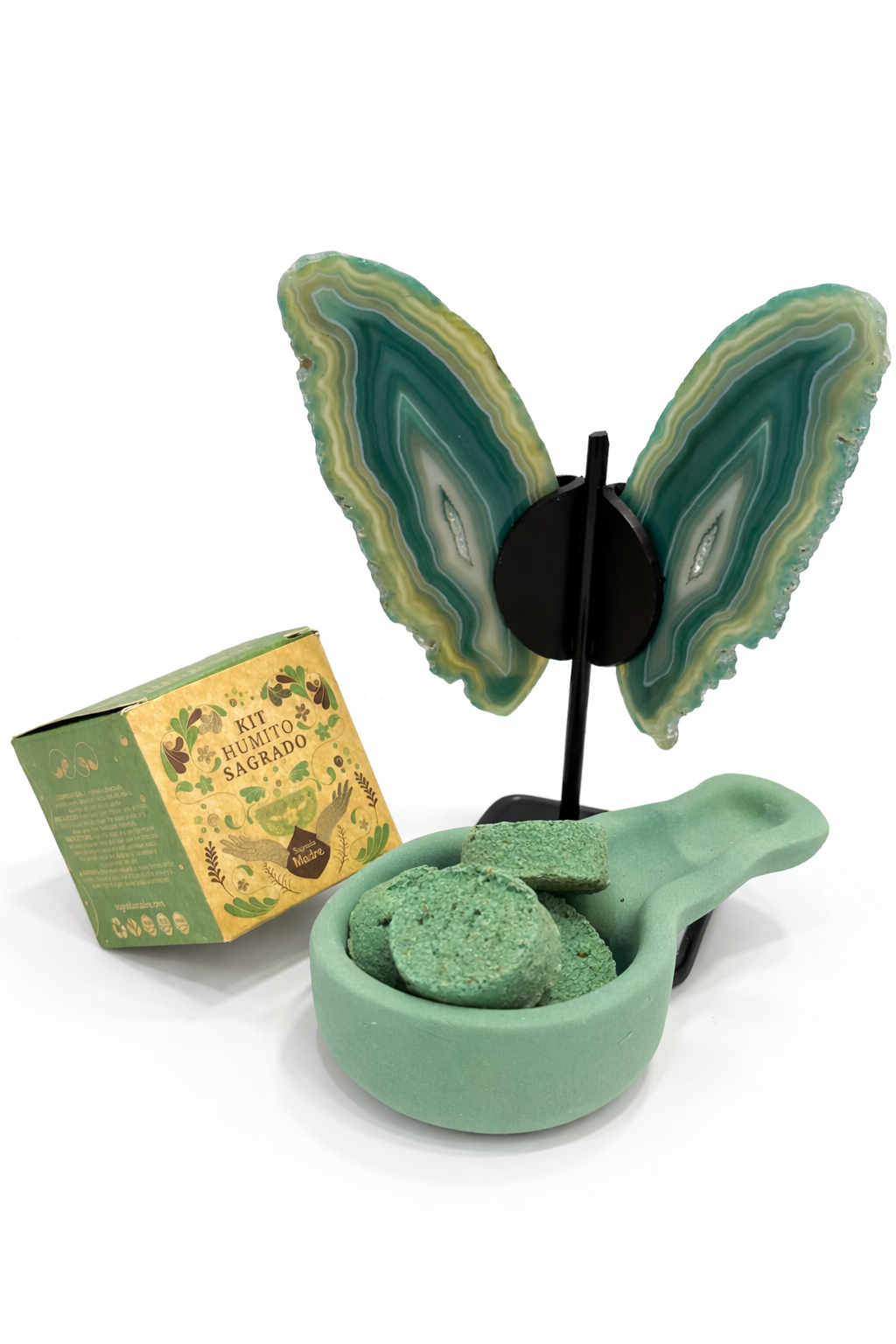 Kit Espíritu de Mariposa: Agata Verde y Limpieza Sagrada 💚