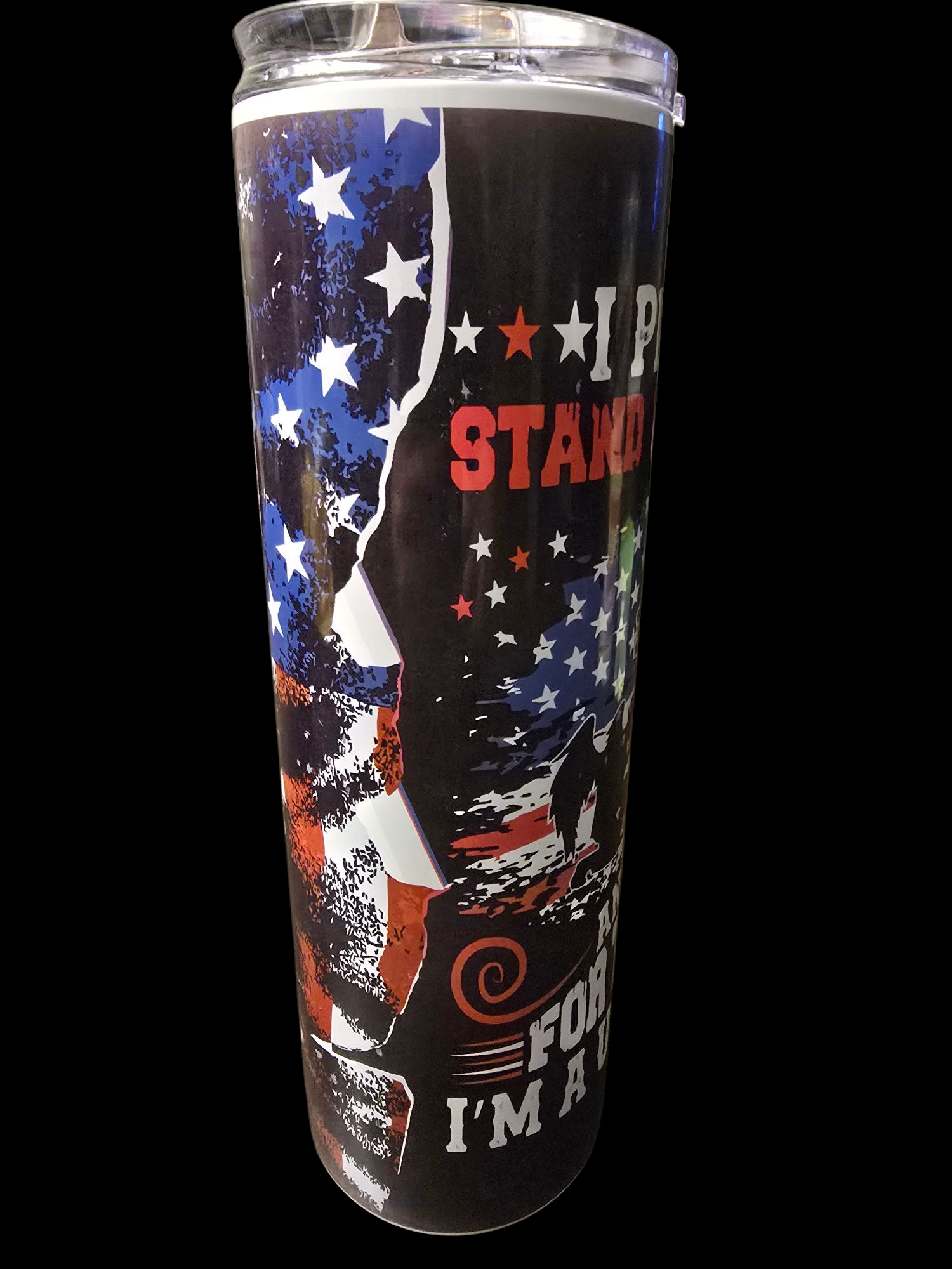 Stand For the Flag, Kneel for the Cross Patriotic Tumbler