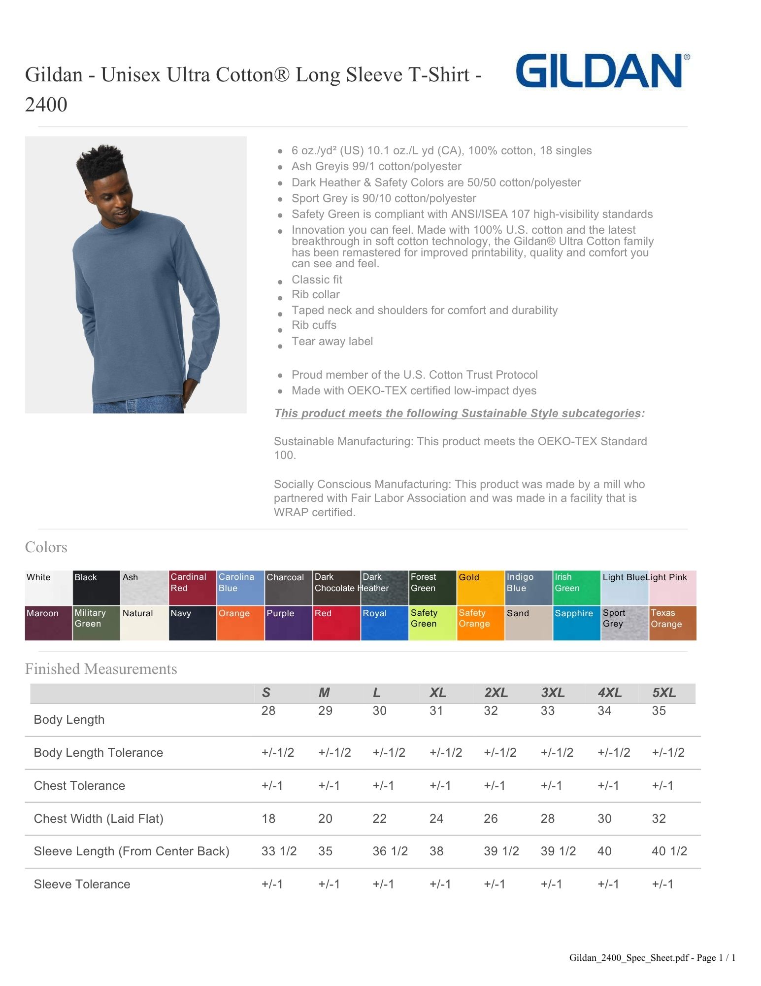 Gildan Unisex Ultra Cotton Long Sleeve T-Shirt