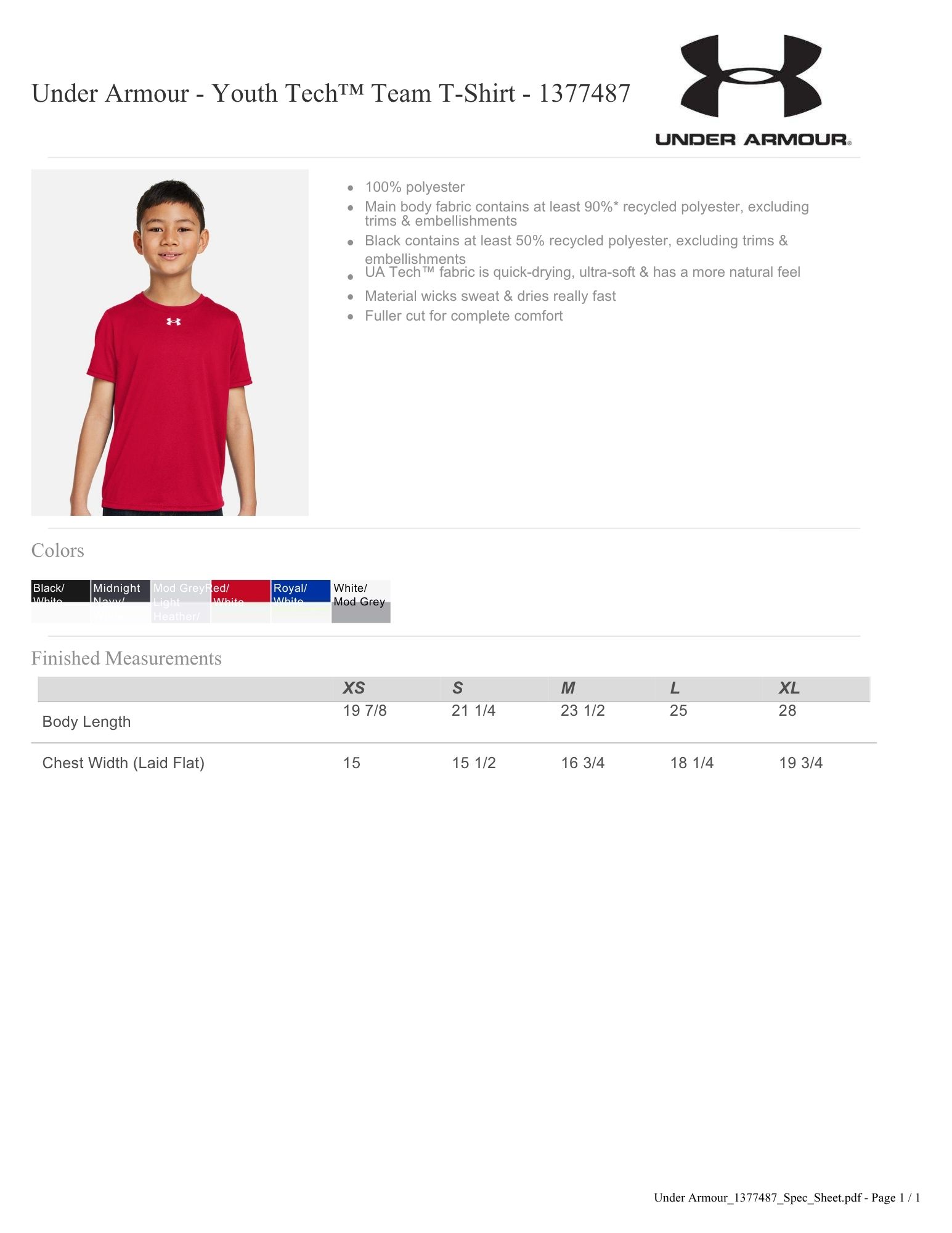 Under Armour Youth Tech Team T-Shirt