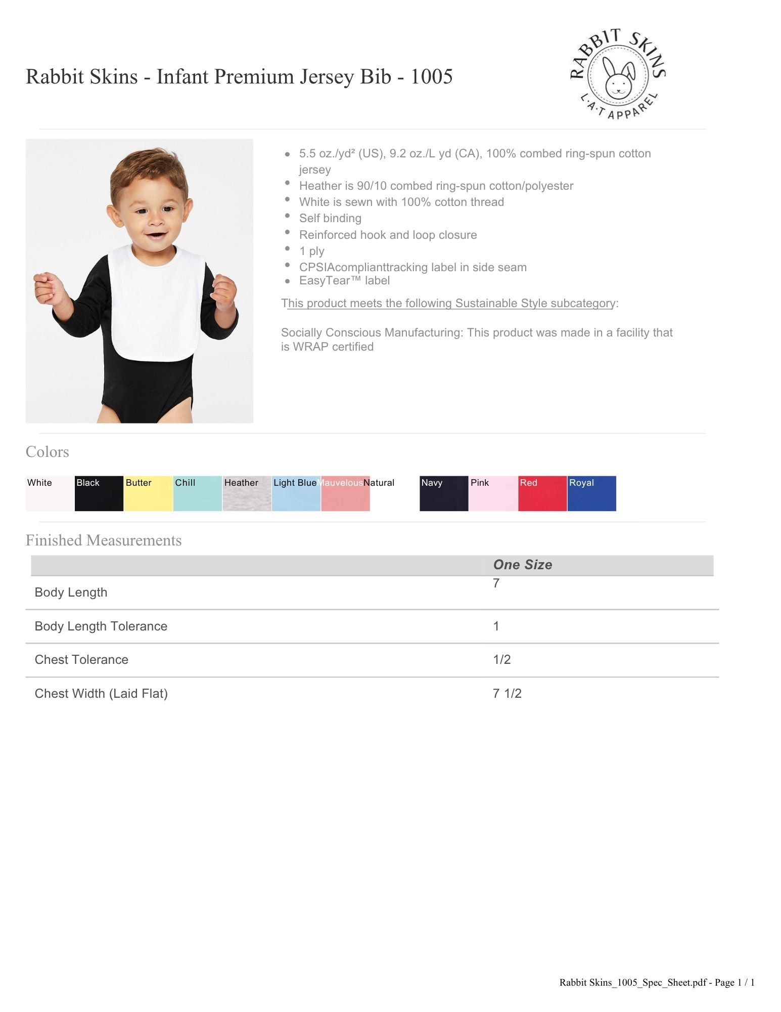 Infant Premium Jersey Bib