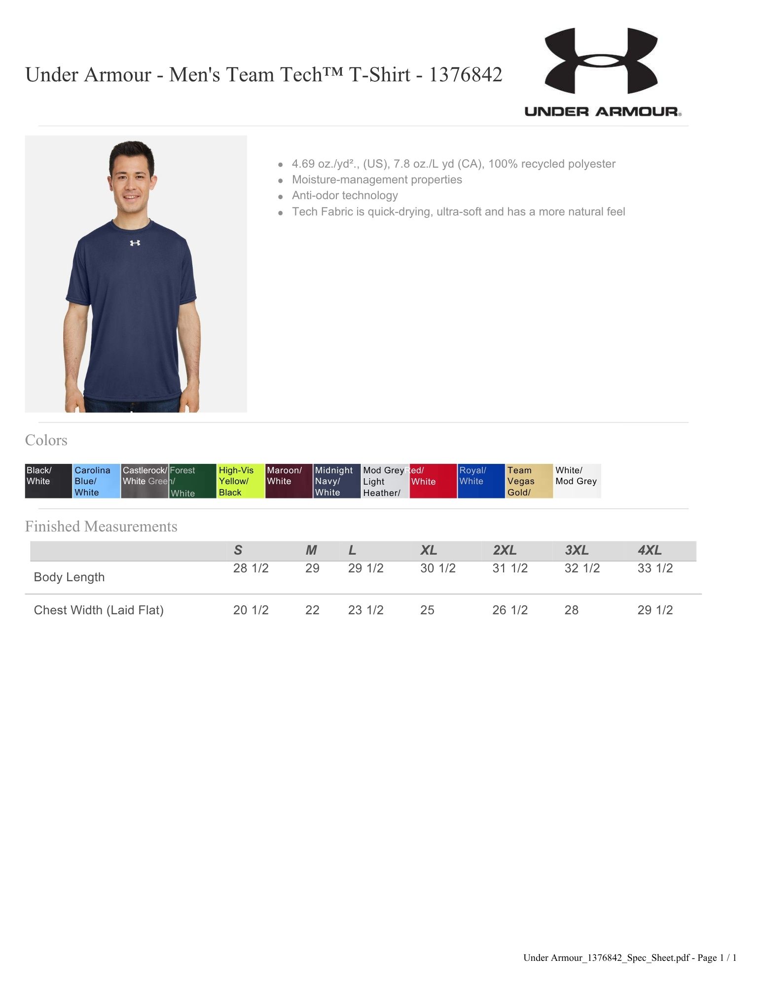 Under Armour Men's Team Tech T-Shirt