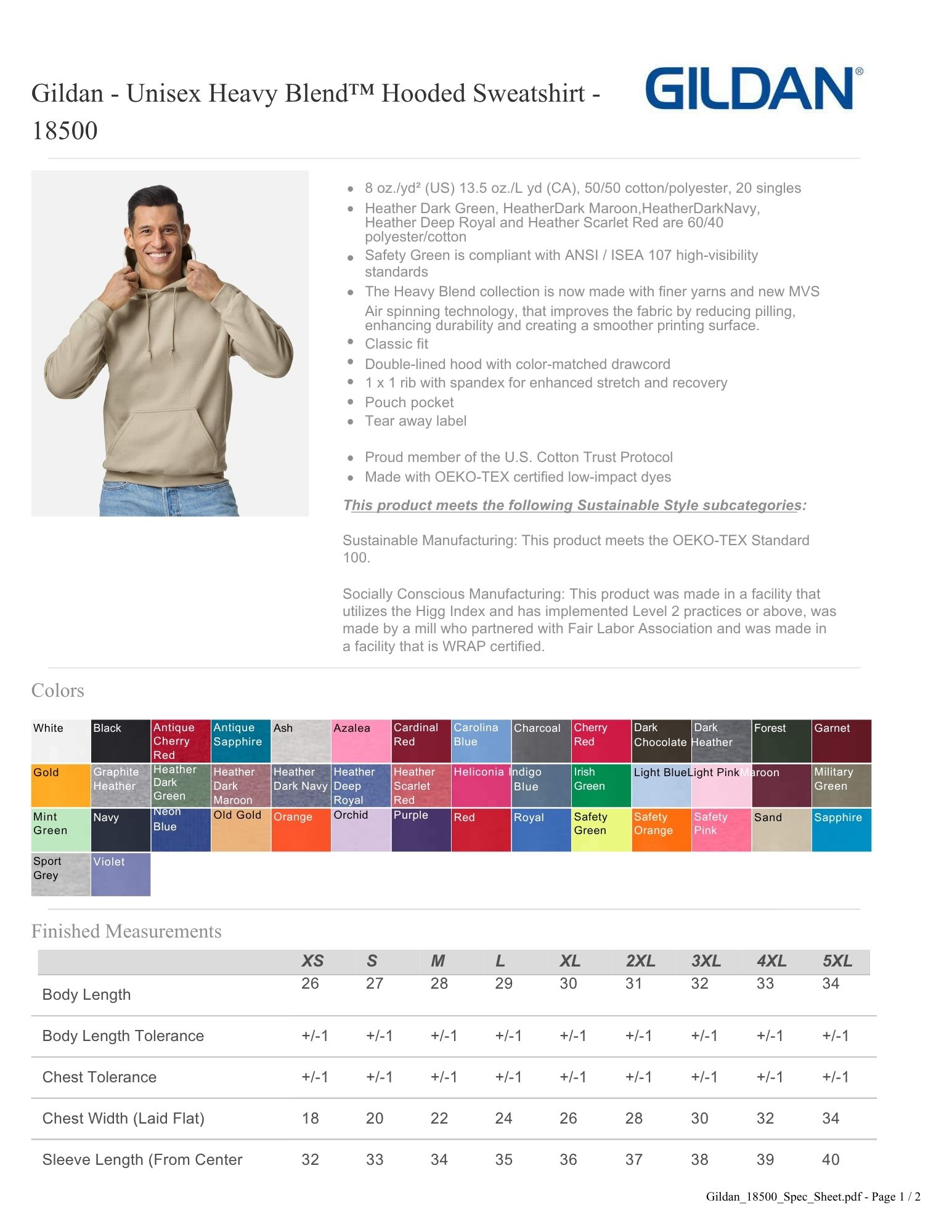 Gildan Unisex Heavy Blend Hooded Sweatshirt