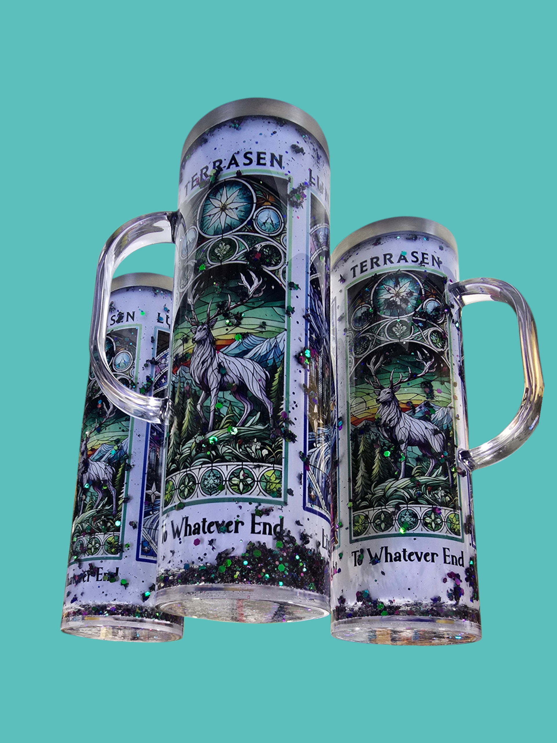 Stainless Steel Snow Globe Tumblers With or Without Handle.  