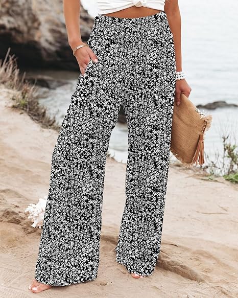 Floral Printed Wide-Leg Pants (redirected to Amazon at checkout #ad”)