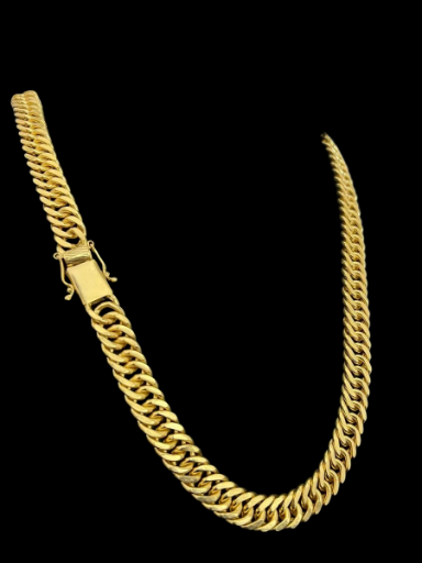 Cordão Masculino 13mm Grumet Lacraia Banhada A Ouro 18k Luxo