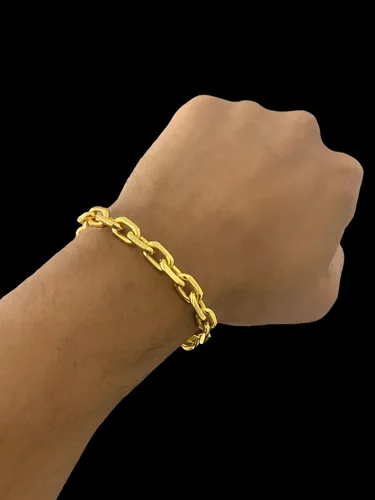 Pulseira Cadeado 8mmFecho Especial - Banhada A Ouro 18K
