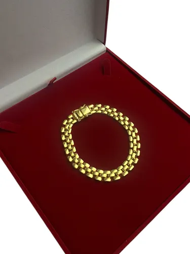 Pulseira 10mm Grumet Lacraia Banhada A Ouro 18K Luxo Homem