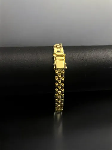 Pulseira 10mm Grumet Lacraia Banhada A Ouro 18K Luxo Homem