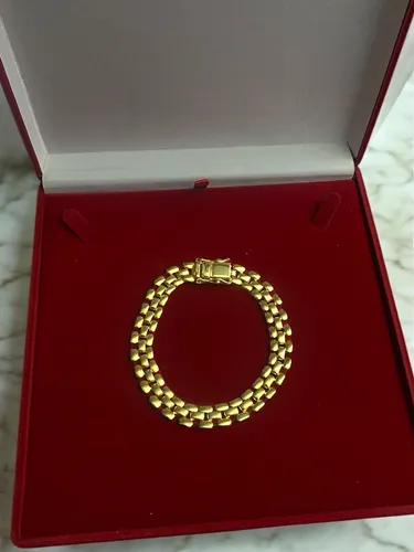 Pulseira 10mm Grumet Lacraia Banhada A Ouro 18K Luxo Homem