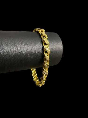 Pulseira Friso S Cravejado 8mm Banhado A Ouro 18K