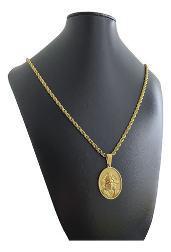 Cordão + Pingente Baiano 4mm Banhado A Ouro 18k