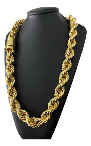 Cordão 18mm Baiano Corda Banhado A Ouro 18k