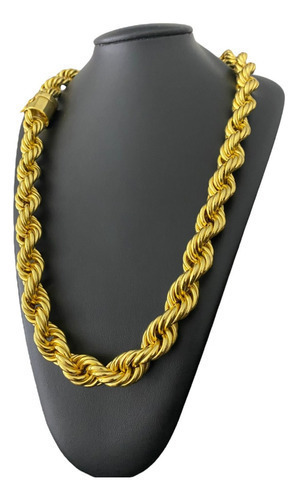 Cordão Baiano 15mm Banhado A Ouro 18k Luxo