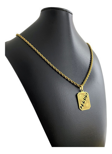 Cordão Baiano 5mm + Pingente Jesus Oval Banhado A Ouro 18k