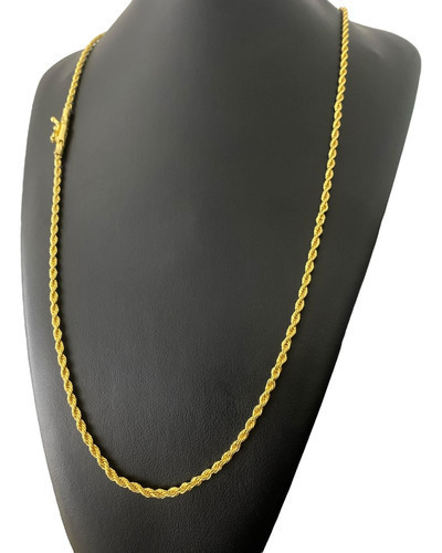 Cordão Baiano 3mm Banhado A Ouro 18k Luxo