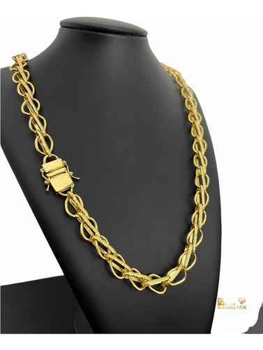 Cordão Balão 13mm Banhado A Ouro 18k Luxo