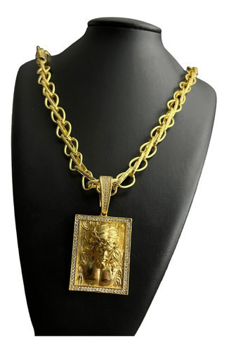 Cordão 13mm Balão Bordado + Pingente Banhado A Ouro 18k