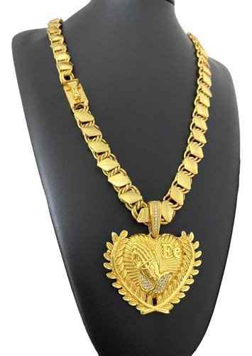 Cordão Balão 13mm + Pingente Acredita Banhado A Ouro 18k