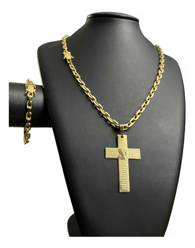 Cordão + Pingente 6mm Cadeado Banhado A Ouro 18k Luxo