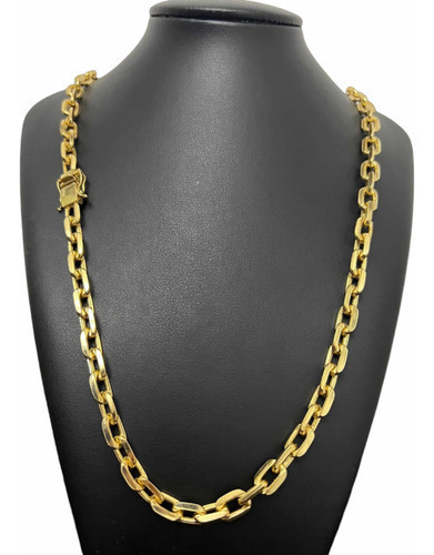 Cordão 8mm Cadeado Banhado A Ouro 18k