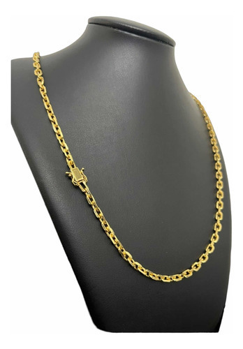 Cordão Cadeado 6mm Banhado A Ouro 18k 70cm Masculino Luxo