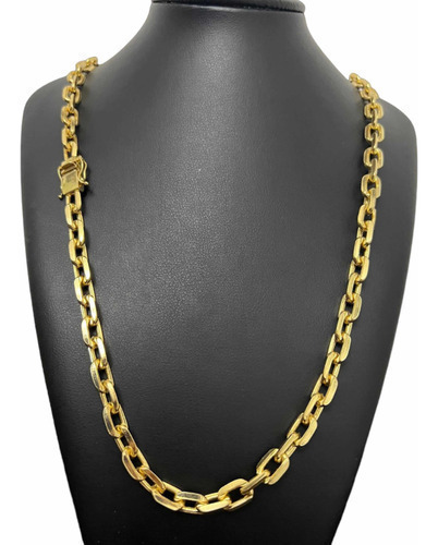 Cordão 8mm Cadeado Banhado A Ouro 18k Masculino Luxo Top