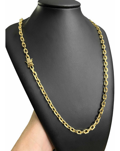 Cordão Cadeado 6mm Banhado A Ouro 18k Masculino Luxo