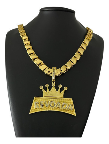 Cordão Friso Balão 13mm + Ping Revoada Banhado A Ouro 18k