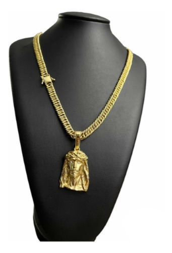 Cordão + Pingente Grumet 8mm Banhado A Ouro 18k Luxo