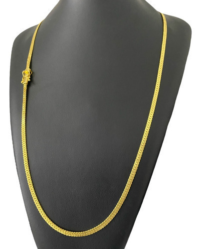 Cordão Grumet Laminado 4mm Banhado A Ouro 18k Masculino