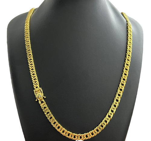 Cordão 7mm Grumet Lacraia Nossa Senhora Banhado A Ouro 18k